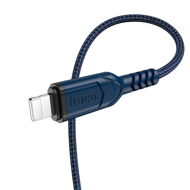 USB кабель шт.USB (A) - шт.Lightning 1,0м, 2,4A нейлон, синий X59 "Hoco"
