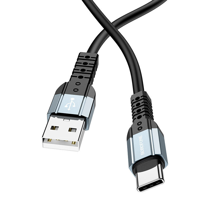 USB кабель шт.USB (A) - шт.Type-C "Borofone" BX64, 3,0А, 1.0м, чёрный 1