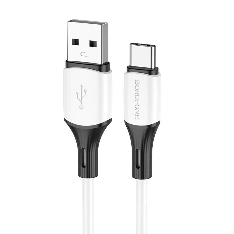 USB кабель шт.USB (A) - шт.Type-C "Borofone" BX79, 3,0А, 1.0м, силиконовый, белый 3