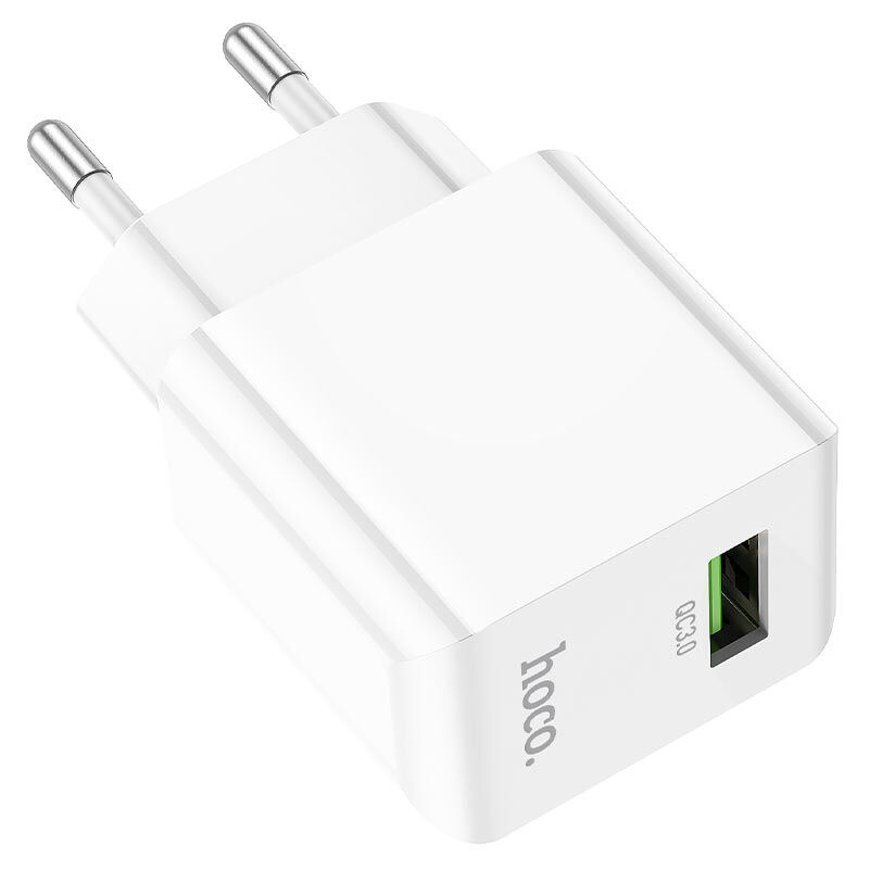 Адаптер постоянного тока Hoco C98A, 1гн.USB 5В, 3,0А QC3.0, белый 3