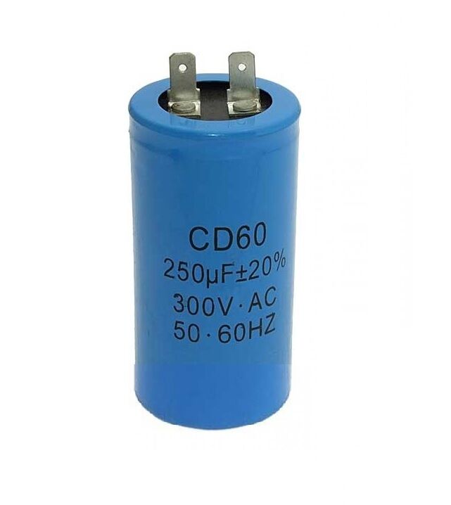 Конденсатор CD60 250mkF-300V ±5% 50Hz, 50x100мм, две клеммы 5,0мм (SAIFU)