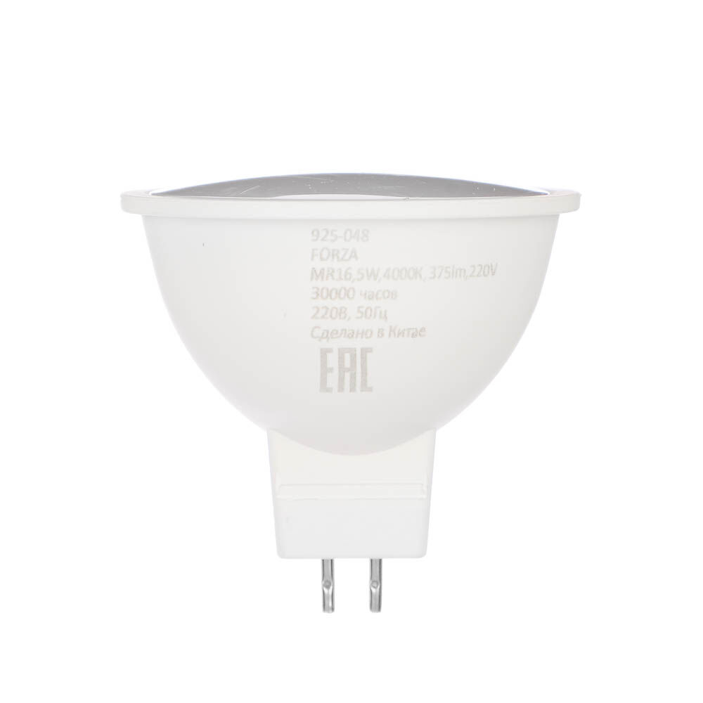 FORZA Лампа светодиодная MR16 GU5.3 5 Вт, 375 Лм, 4000 К, 175-265 В, Ra>80, IRF <5%
