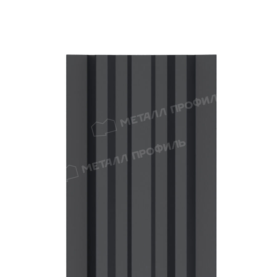 Штакетник металлический МП LАNE-Т 16,5х99 (ПЭ-7024 Серый графит-0.45)