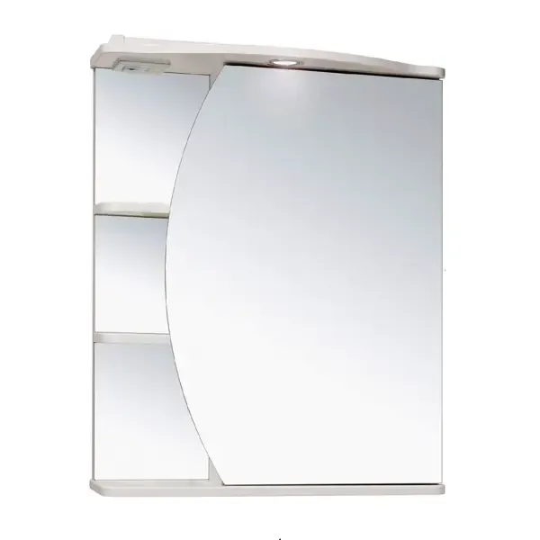Зеркальный шкаф с подсветкой Runo Линда 75x60 см правый