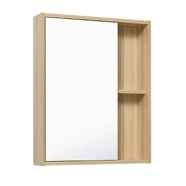 Зеркальный шкаф Runo Эко 65x52 см лиственница универсальный