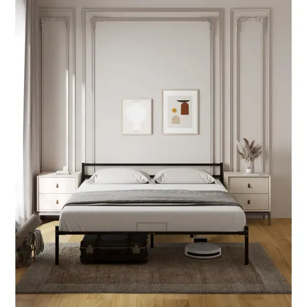 Кровать Roomiroom 180x200 см металл цвет черный