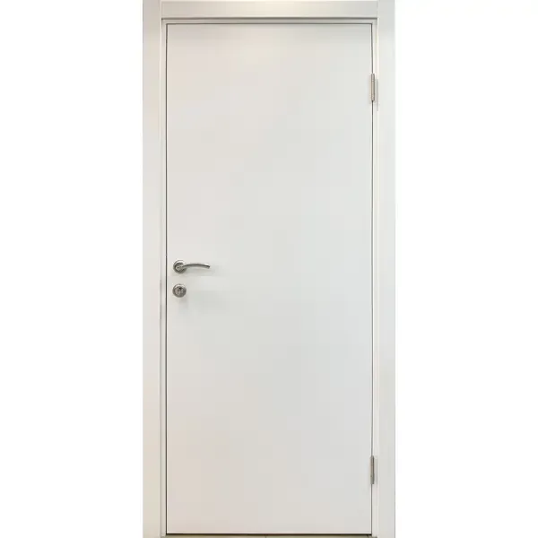 Блок дверной Капель глухой ПВХ Белый 80x200 см (с замком и петлями) KAPELLI Classic Дверной блок Kapelli