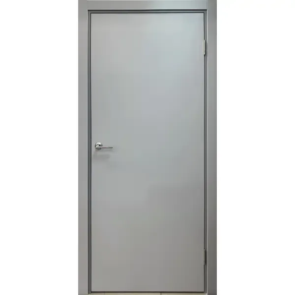 Блок дверной Капель глухой ПВХ Серый 80x200 см (с замком и петлями) KAPELLI Classic Дверной блок Kapelli