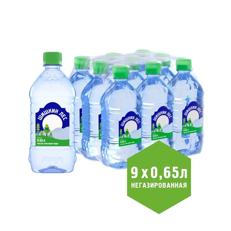 Вода питьевая Шишкин Лес негазированная 0,65 л (9 штук в упаковке)