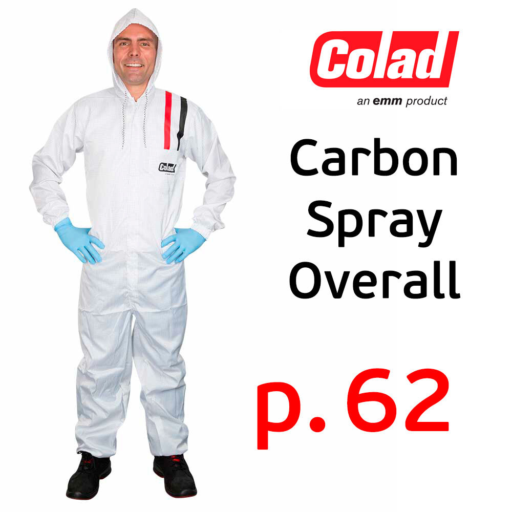 Комбинезон малярный Colad (р. 62) Carbon Spray Overall с капюшоном многоразовый, защитный