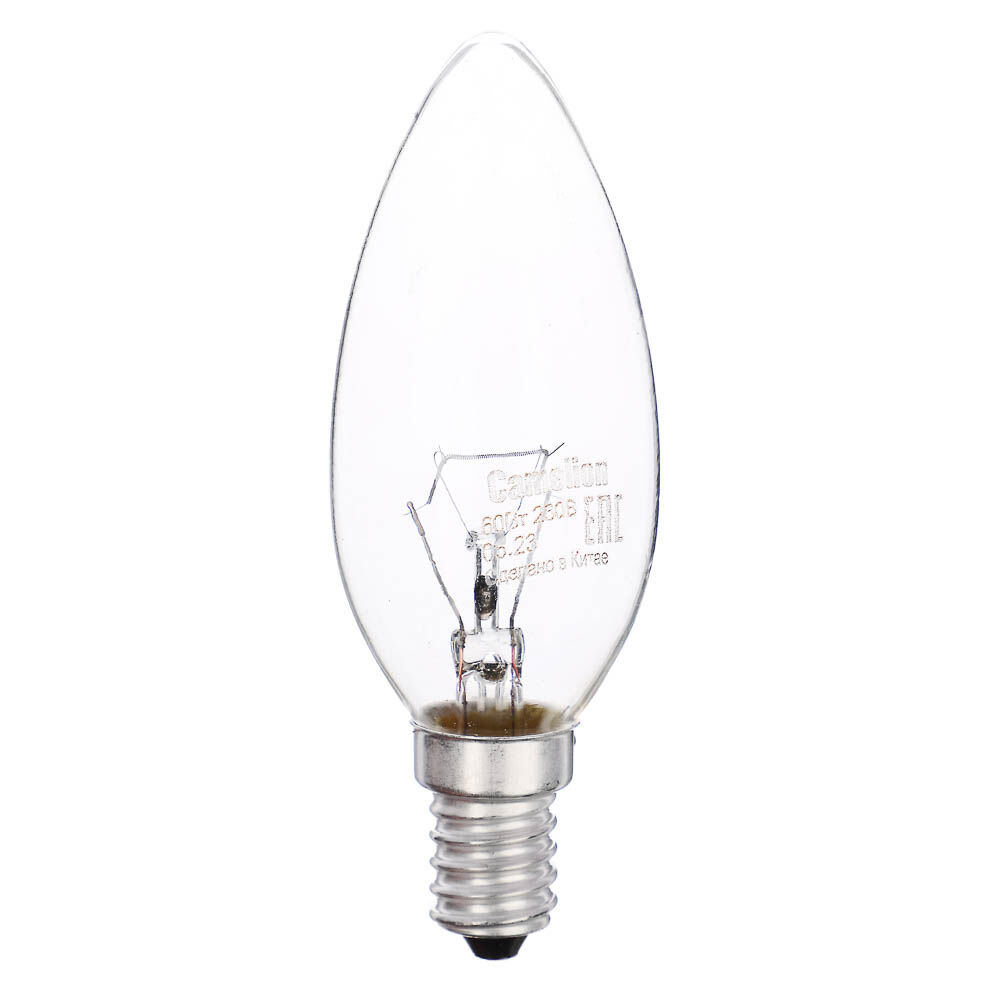 MIC Camelion Лампа накаливания с прозрачной колбой, 60/B/CL/E14, свеча