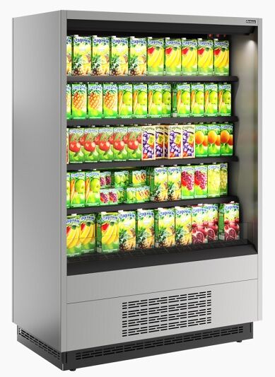 Витрина холодильная открытая Carboma Cube 2 FC20-07 VM 1,3-2 0300 бок металл (9006-9005) (версия 2.0)