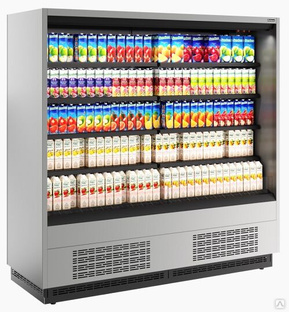 Витрина холодильная открытая Carboma Cube 2 FC20-07 VM 1,9-2 0300 бок металл (9006-9005) (версия 2.0) #1