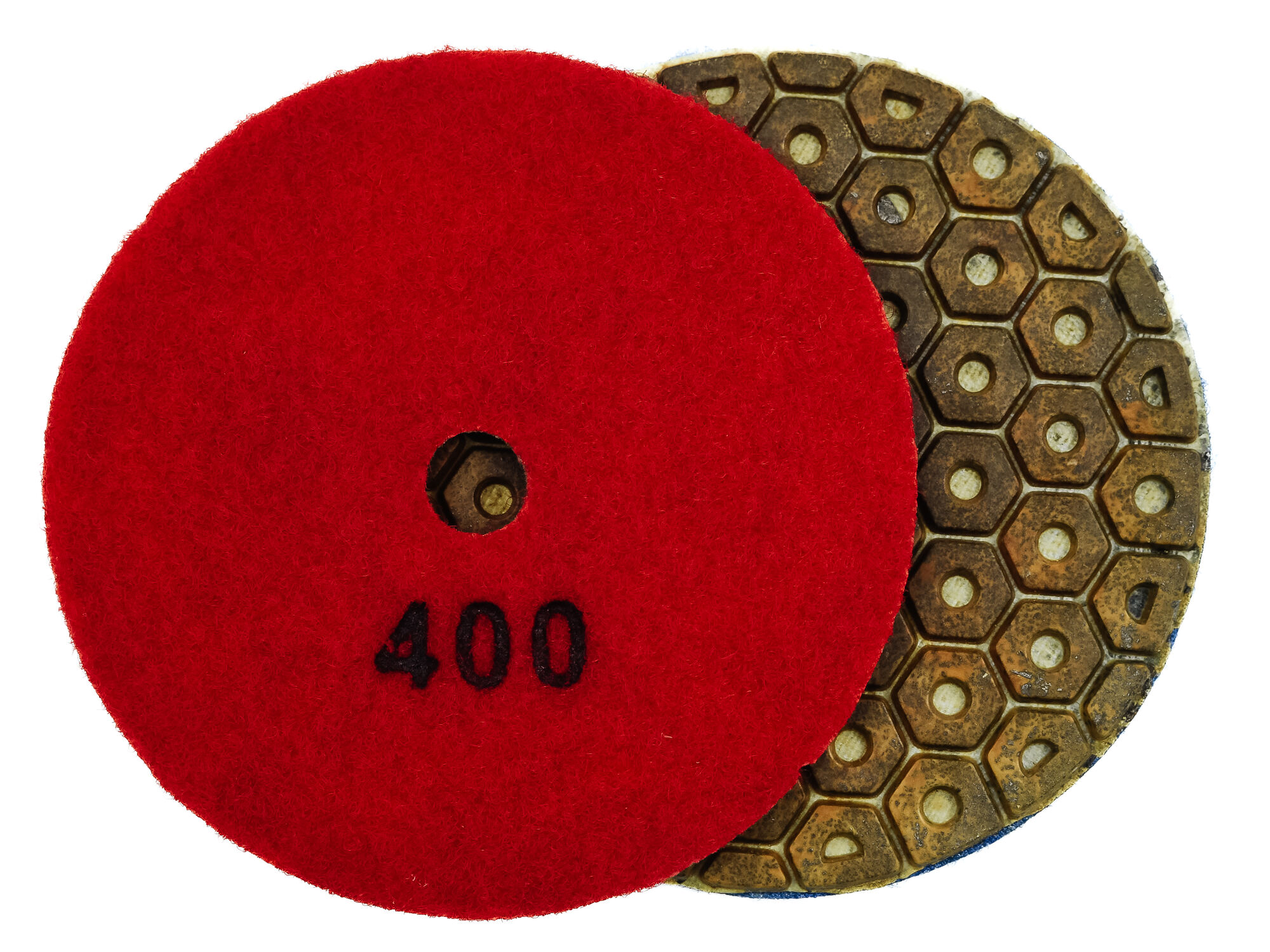 Алмазные гибкие диски № 400 Ø 100 "гайки" обдир 1 шт, усиленные металлизированные с водяным охлаждением
