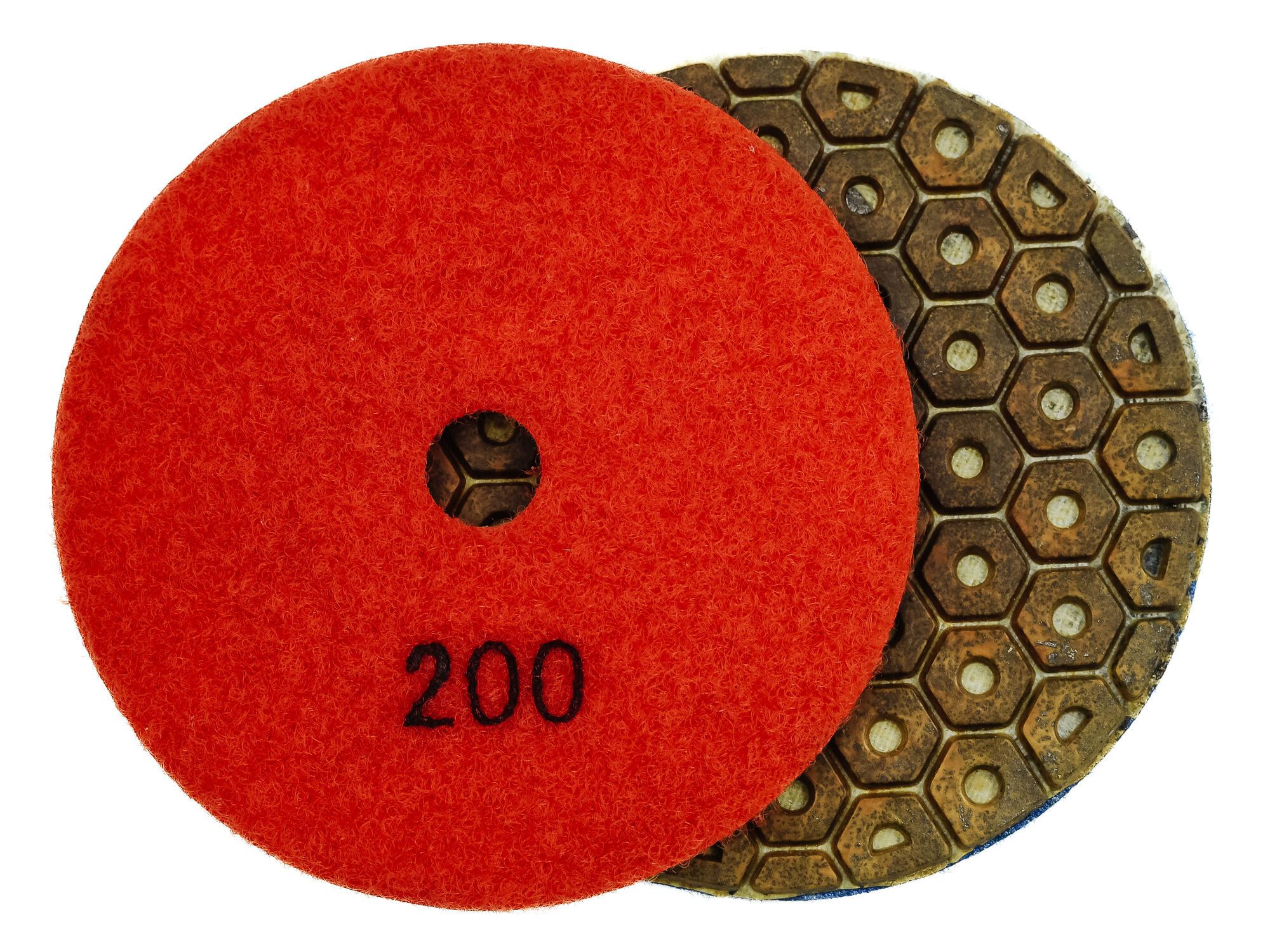 Алмазные гибкие диски № 200 Ø 100 "гайки" обдир 1 шт, усиленные металлизированные с водяным охлаждением