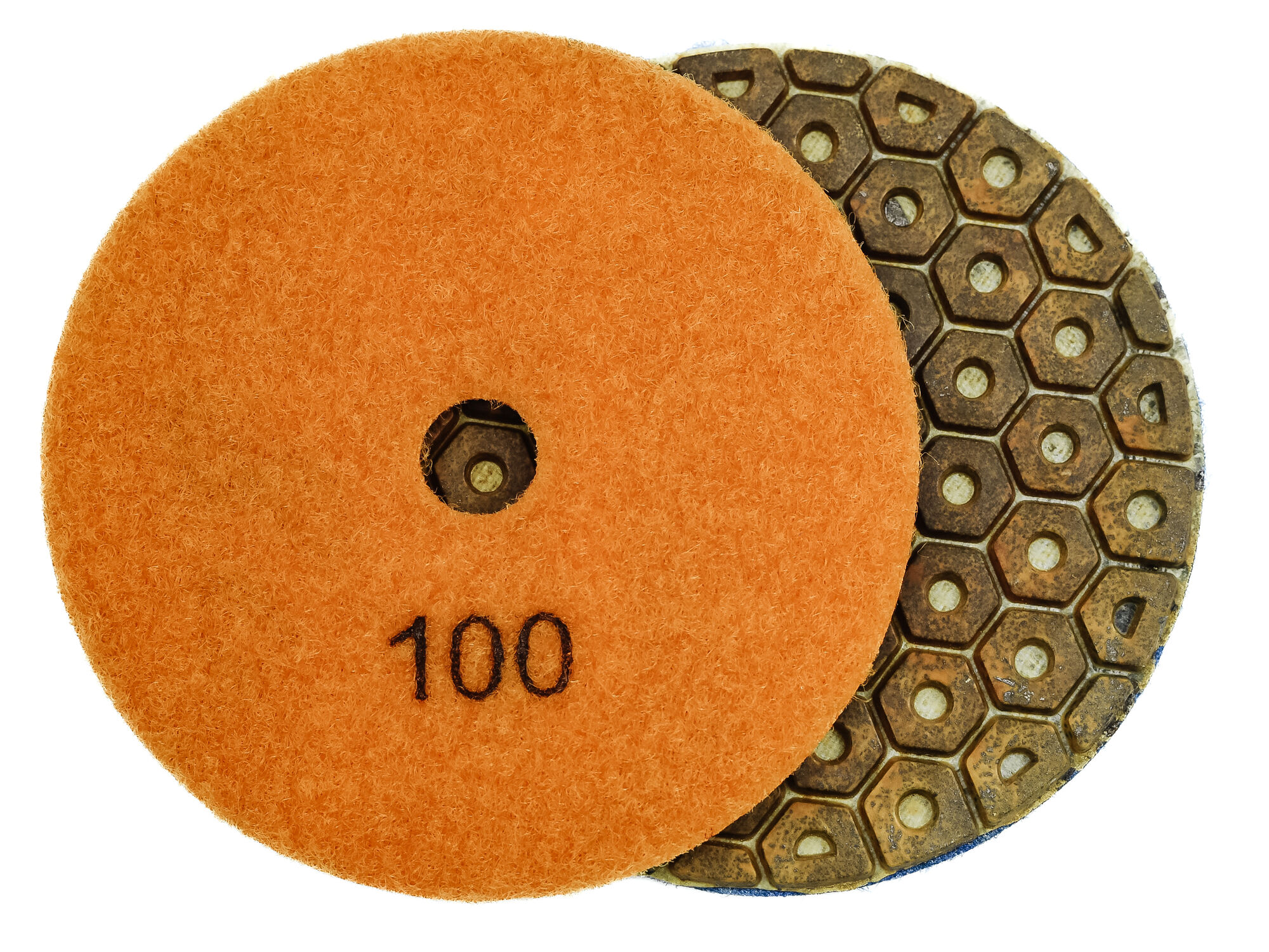 Алмазные гибкие диски № 100 Ø 100 "гайки" обдир 1 шт, усиленные металлизированные с водяным охлаждением