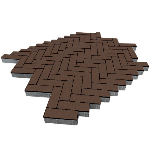 Тротуарная плитка Паркет 60 мм Моноколор гладкая Stein_Rus цвет коричневый