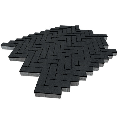 Тротуарная плитка Паркет 60 мм Моноколор гладкая Stein_Rus цвет черный