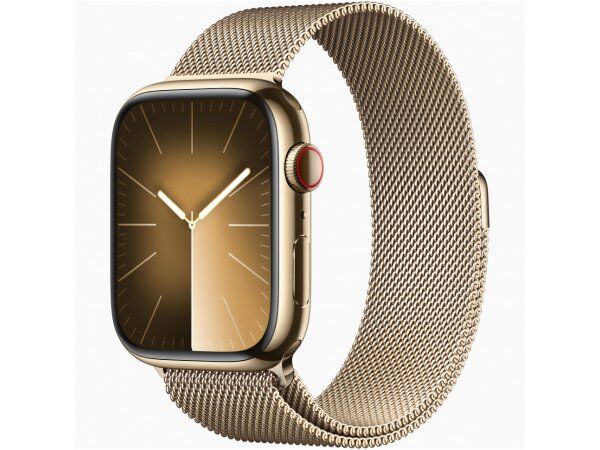 Смарт часы Apple Watch Series 9 GPS + Cellular, 41mm Gold Stainless Steel Case with Gold Milanese Loop