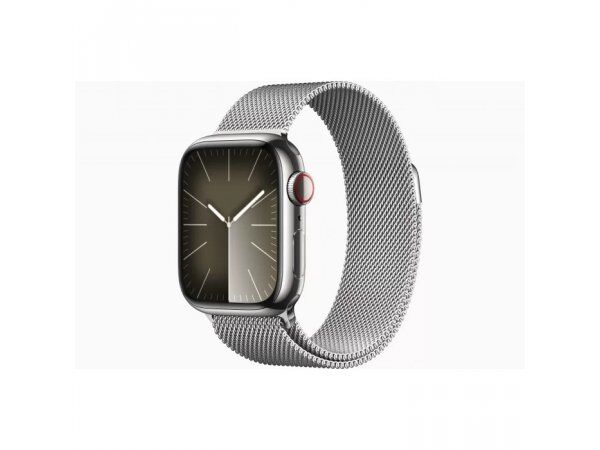 Смарт часы Apple Watch Series 9 GPS + Cellular, 41mm Silver Stainless Steel Case with Silver Milanese Loop