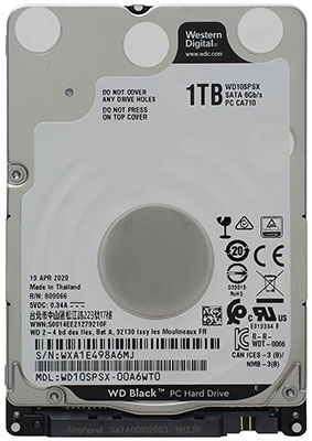 Жесткий диск HDD Western Digital Original SATA-III 1Tb WD10SPSX Black (7200rpm) 64Mb 2.5''