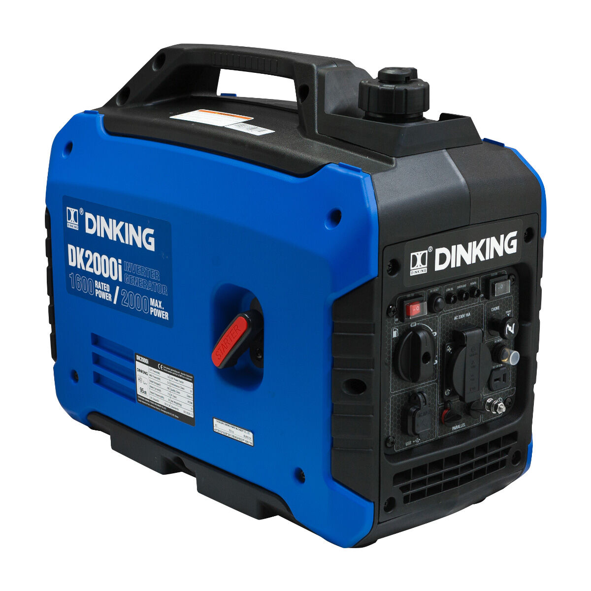 Генератор бензиновый инверторный Dinking DK2000i (2 кВт, 230В/50Гц, DK148, бак 4 л)