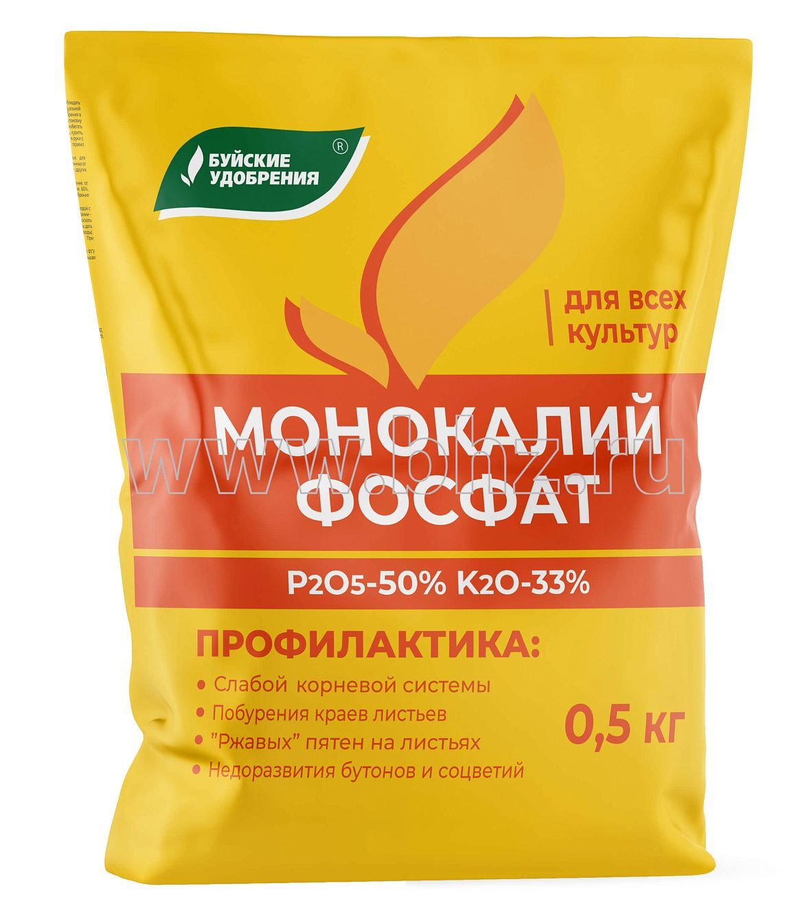 Монокалийфосфат 0,5 кг Фосфорно-калийное Р2О5- 50%К2О-33% Буйск