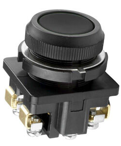 Выключатель кнопочный КЕ-011 У3 исп.1, черный, 2з, цилиндр, IP40, 10А ,660В
